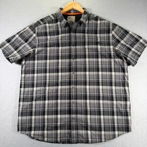 5.11 Tactical Plaid‎ Button Down Short Sleeve Shirt Mens XL Gray Black Workwear